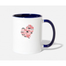 Heart Defects In Black White/Cobalt Blue Mugs